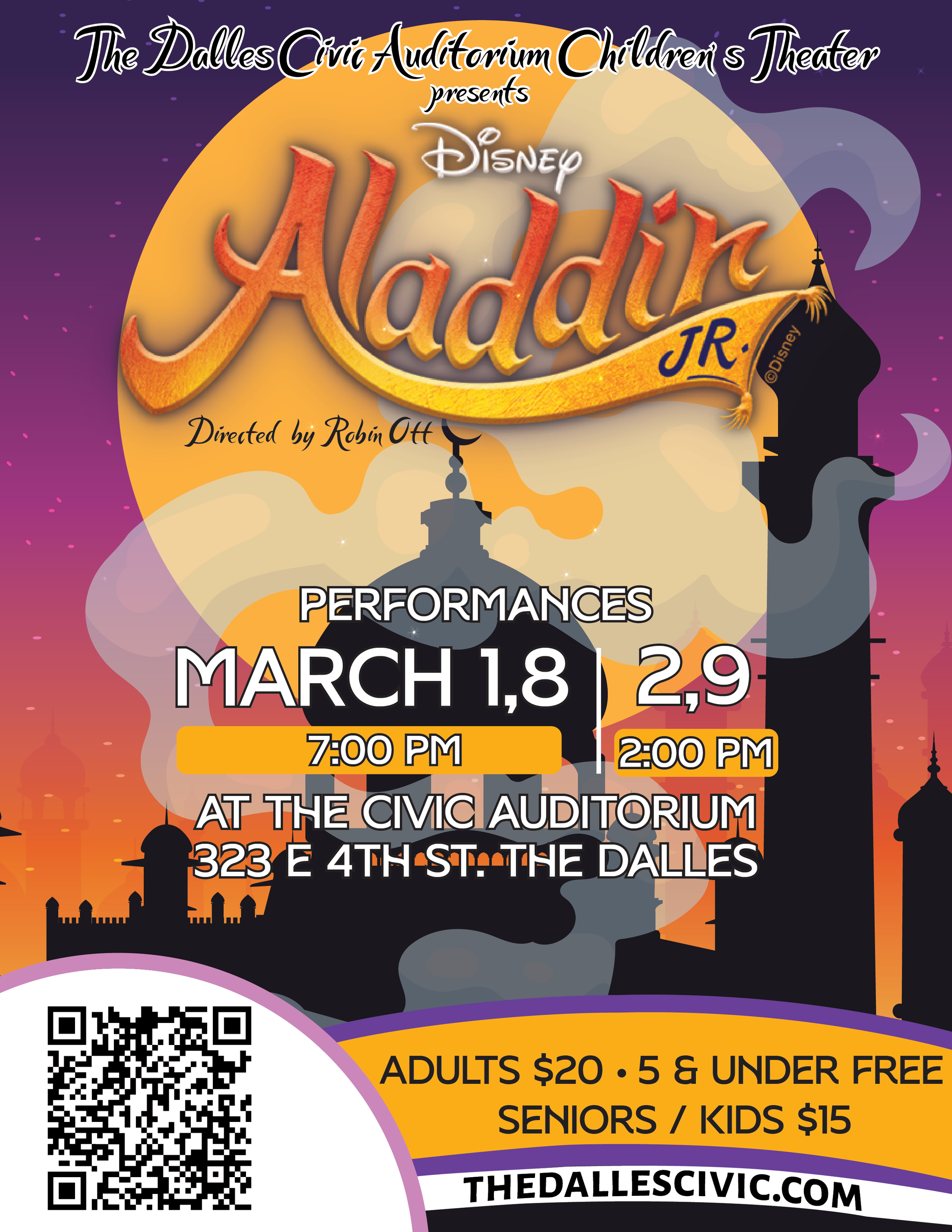 Civic Kids Presents Aladdin Jr. Opening March 1 at 7 p.m. at The